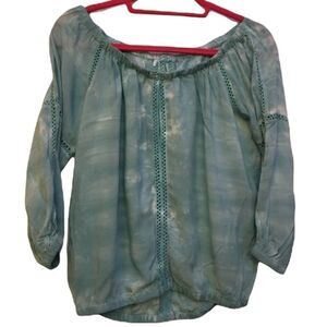 Tie dye off the shoulder blouse